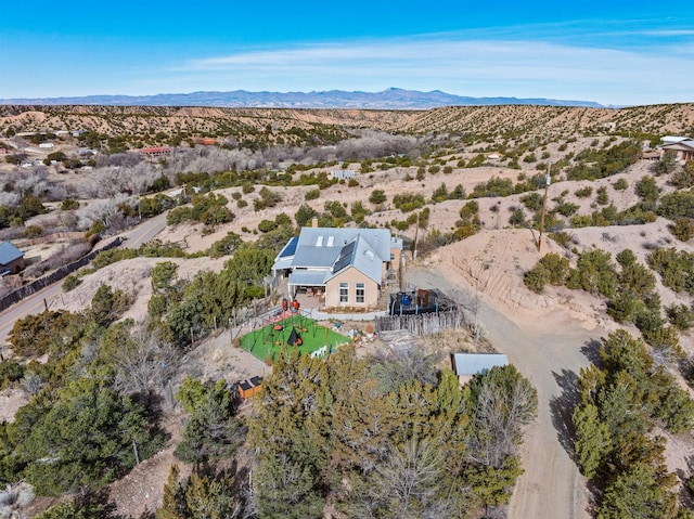 75A Camino Chupadero, Santa Fe, NM 87506 - aerial view featuring a mountain view and view of desert