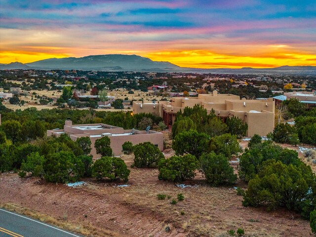drone / aerial view with a mountain view