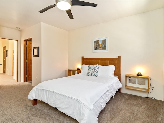 936 Dunlap, Santa Fe, NM 87501 - carpeted bedroom with a ceiling fan