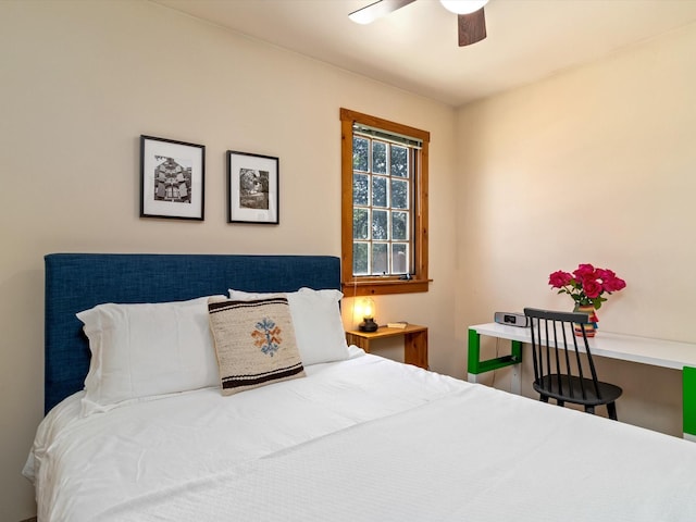 936 Dunlap, Santa Fe, NM 87501 - bedroom with ceiling fan