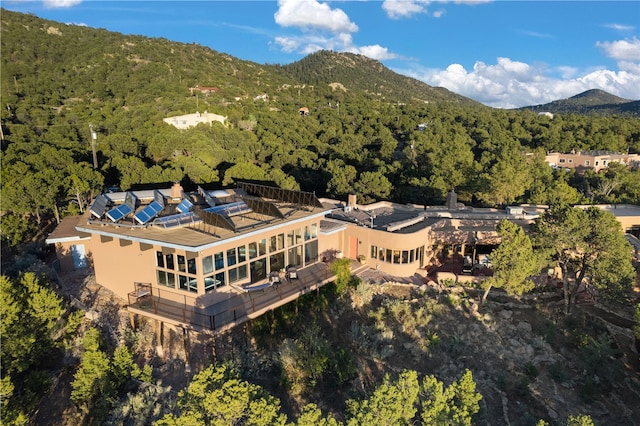 6 Overlook Rd, Santa Fe, NM 87505 - birds eye view of property featuring a wooded view and a mountain view