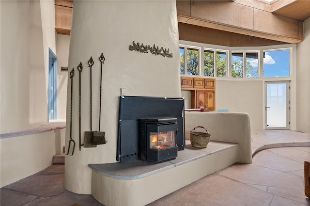 6 Overlook Rd, Santa Fe, NM 87505 - interior space with a multi sided fireplace