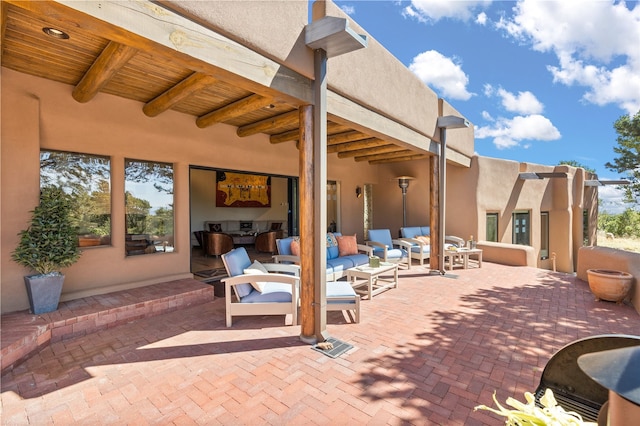 6 Overlook Rd, Santa Fe, NM 87505 - view of patio / terrace with an outdoor living space