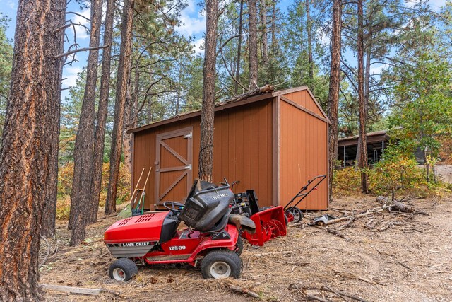 view of shed