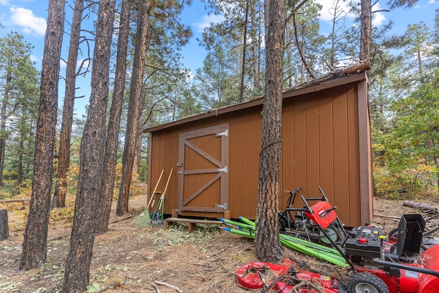 view of shed