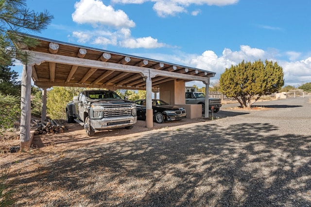 view of car parking with a detached carport