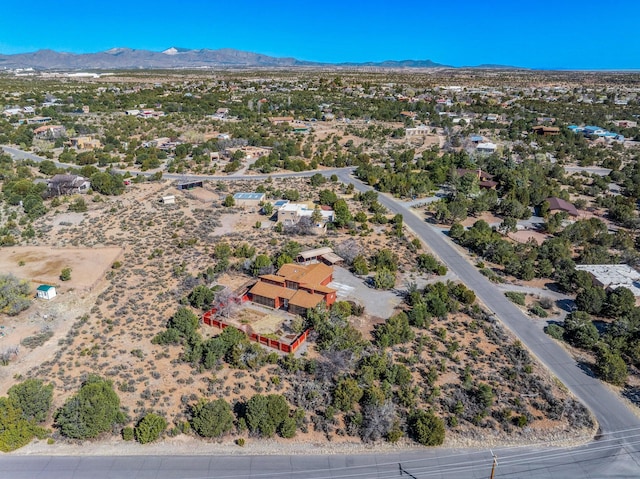 aerial view with a mountain view