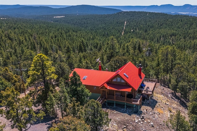 387 County Road B64, Pecos, NM 87552 - view from above of property featuring a heavily wooded area and a mountainous background
