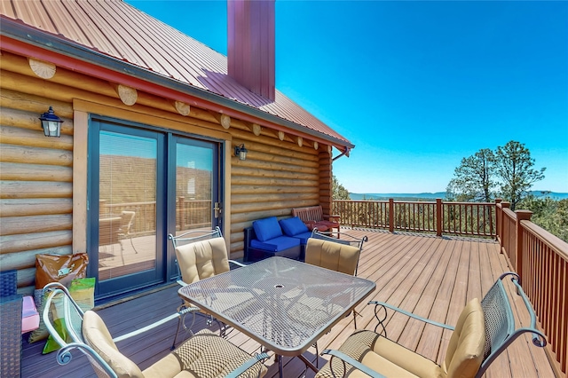 387 County Road B64, Pecos, NM 87552 - deck with outdoor dining space