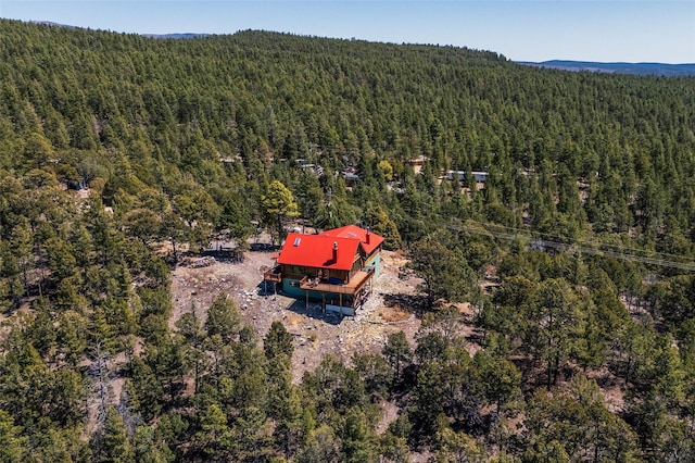 387 County Road B64, Pecos, NM 87552 - aerial view of property and surrounding area featuring a forest