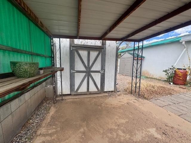 view of shed