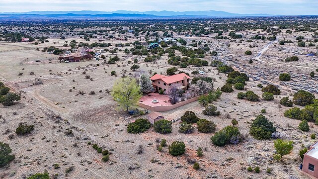 11 Sierra Lejana, Santa Fe, NM 87508 - aerial view featuring a mountain view, a rural view, and view of desert