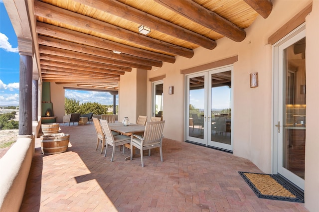view of patio / terrace with outdoor dining area and french doors