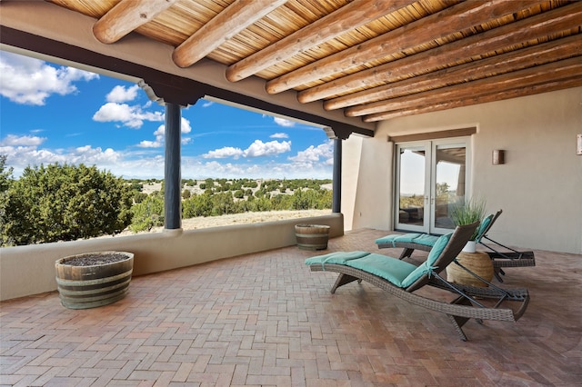 view of patio / terrace featuring french doors