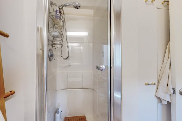 bathroom featuring a shower stall