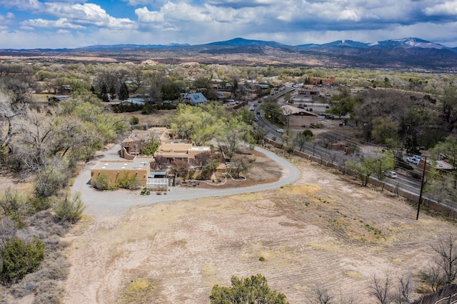 aerial view with a mountain view