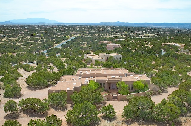drone / aerial view with a mountain view