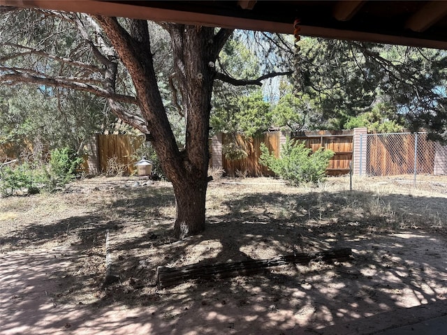 view of yard with fence