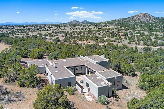 drone / aerial view with a mountain view