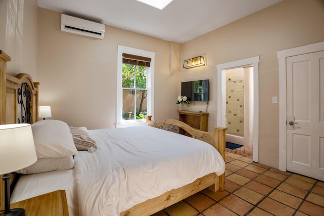 bedroom with a wall unit AC