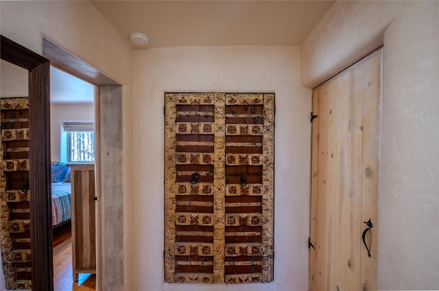 wine area featuring wood finished floors