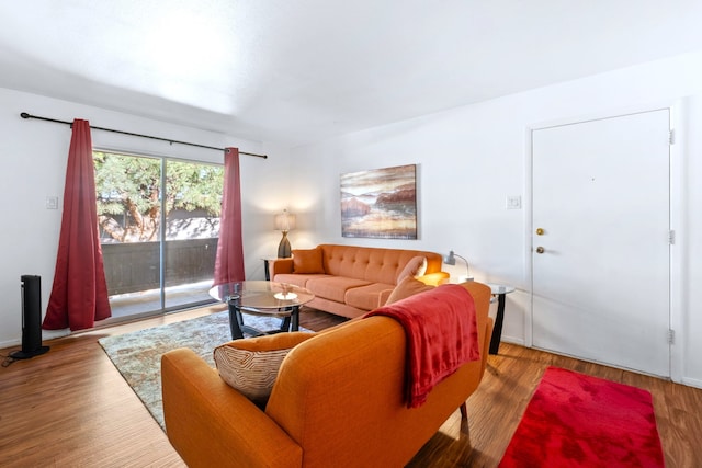 living area featuring wood finished floors