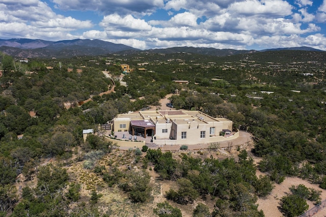 aerial view with a mountain view