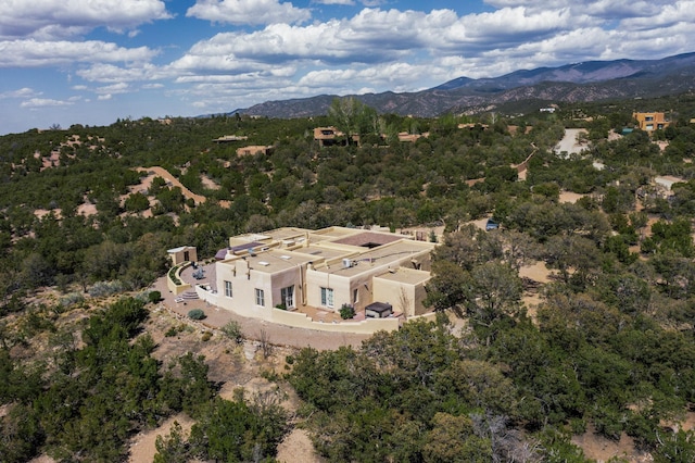 drone / aerial view with a mountain view