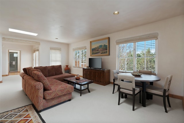 3101 Old Pecos Trl Unit 627, Santa Fe, NM 87505 - carpeted living area with baseboards and recessed lighting