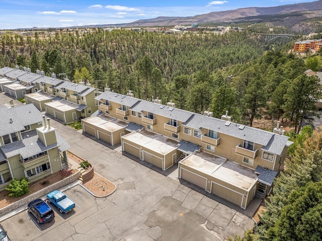 505 Oppenheimer Dr Unit 1304, Los Alamos, NM 87544 - drone / aerial view with a view of trees, a residential view, and a mountain view