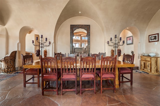 35 Sage Cir, Santa Fe, NM 87506 - dining area with arched walkways