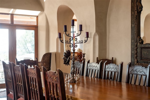 35 Sage Cir, Santa Fe, NM 87506 - dining room featuring arched walkways