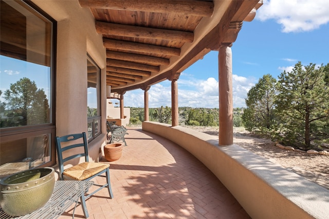 35 Sage Cir, Santa Fe, NM 87506 - view of patio with a balcony