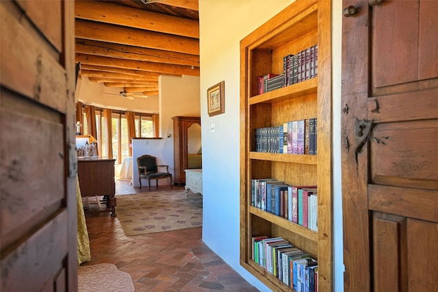 corridor with beam ceiling