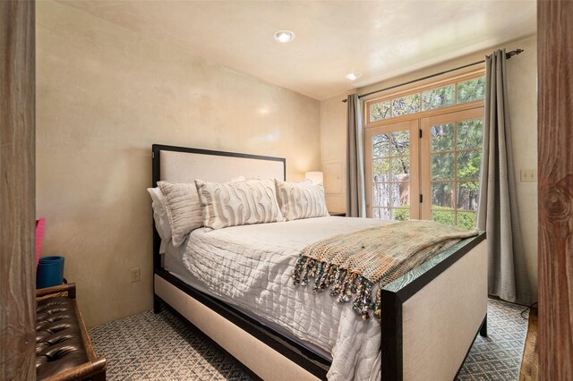 bedroom with access to outside