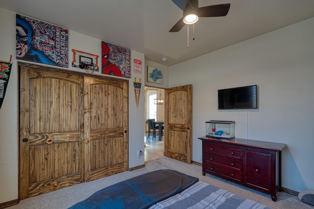3415 Ramadan Ct NE, Rio Rancho, NM 87144 - carpeted bedroom with a ceiling fan and baseboards