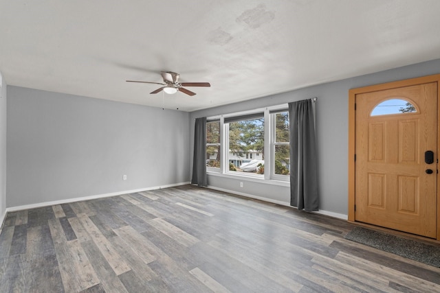 2141 44th St Unit C, Los Alamos, NM 87544 - foyer entrance with ceiling fan, healthy amount of natural light, and wood finished floors