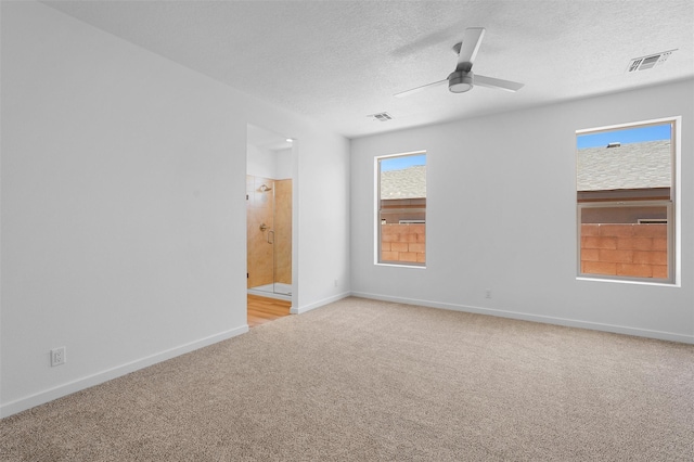 85 Cadena Blvd, Los Alamos, NM 87547 - empty room with light carpet, ceiling fan, baseboards, and a textured ceiling