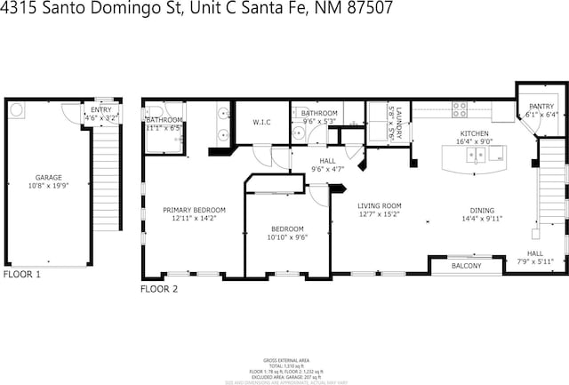 4315 Santo Domingo Unit C, Santa Fe, NM 87507 - property floor plan