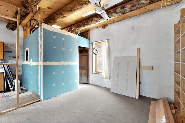 5 Camino Sin Ganas, Santa Fe, NM 87506 - basement featuring a ceiling fan and carpet