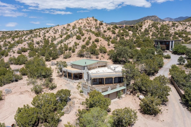 5 Camino Sin Ganas, Santa Fe, NM 87506 - aerial view of property and surrounding area with a mountain backdrop