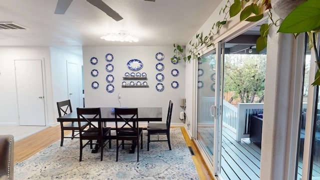 2935 Arizona, Los Alamos, NM 87544 - dining room with a ceiling fan and light wood finished floors
