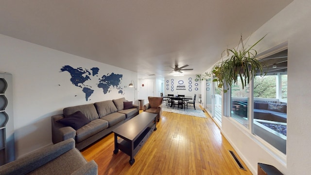 2935 Arizona, Los Alamos, NM 87544 - living room with a ceiling fan and light wood-style floors