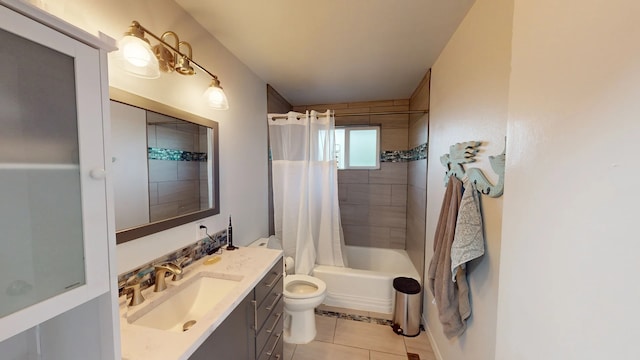 2935 Arizona, Los Alamos, NM 87544 - bathroom with tile patterned floors, shower / bath combo, vanity, and toilet