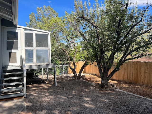2935 Arizona, Los Alamos, NM 87544 - fenced backyard with entry steps