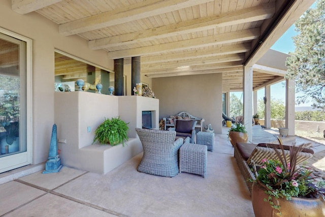 view of patio with an outdoor hangout area
