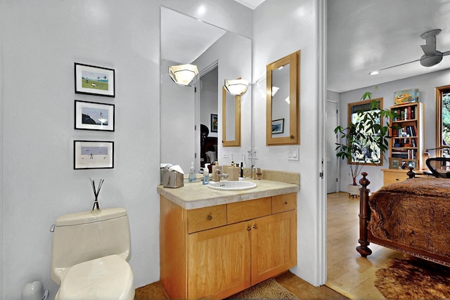 bathroom with toilet and vanity