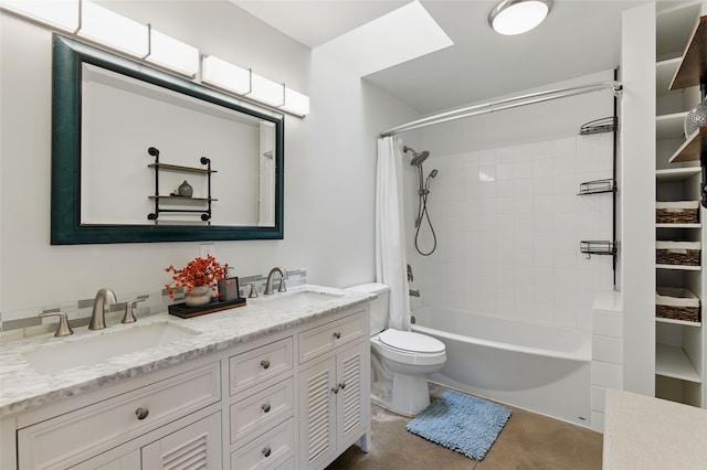 34 Ranch Rd, Lamy, NM 87540 - full bath with toilet, shower / bathtub combination with curtain, and double vanity