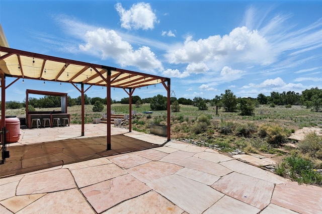 34 Ranch Rd, Lamy, NM 87540 - view of patio featuring a pergola