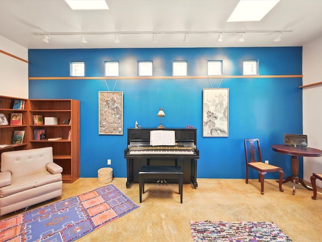 54 Encantado Loop, Santa Fe, NM 87508 - living area with rail lighting and carpet floors